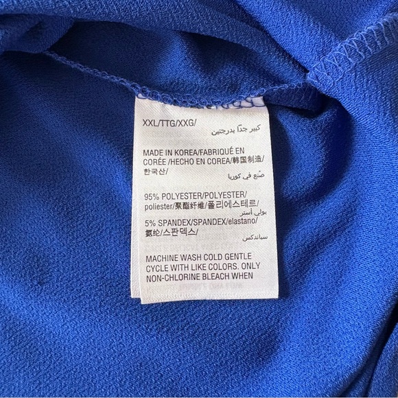 INC Blue Ruffle Sleeve Top - Picture 5 of 8